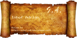 Inhof Adrián névjegykártya